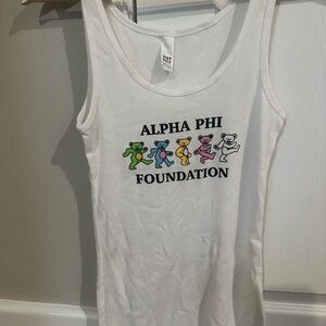 Alpha Phi grateful Dead  Tank Top - White